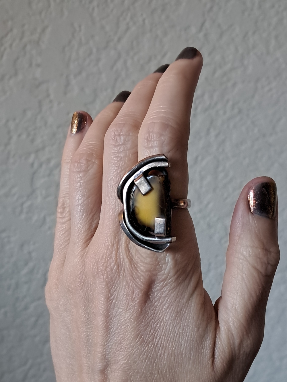 Butterscotch Amber Ring Size 6